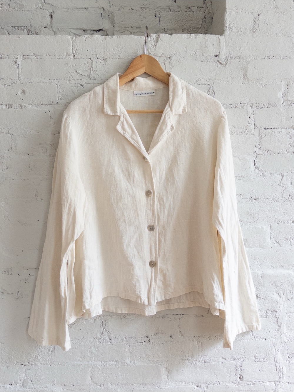 Vintage 100% Linen Bryn Walker Chore Jacket with Pearl Buttons, size M